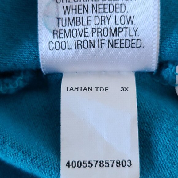 CROFT & BARROW WOMEN'S CLASSIC POLO SHORT SLEEVE SHIRT-SIZE 3X/ BLUE - Picture 9 of 10